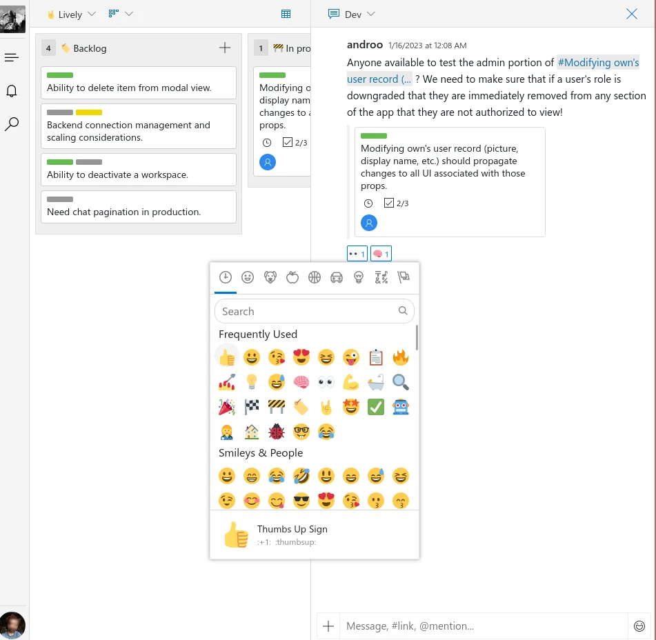 Project chat pane